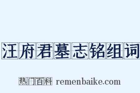汪府君墓志铭组词是什么意思的图片